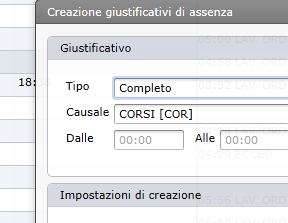 Giustificativi di assenza